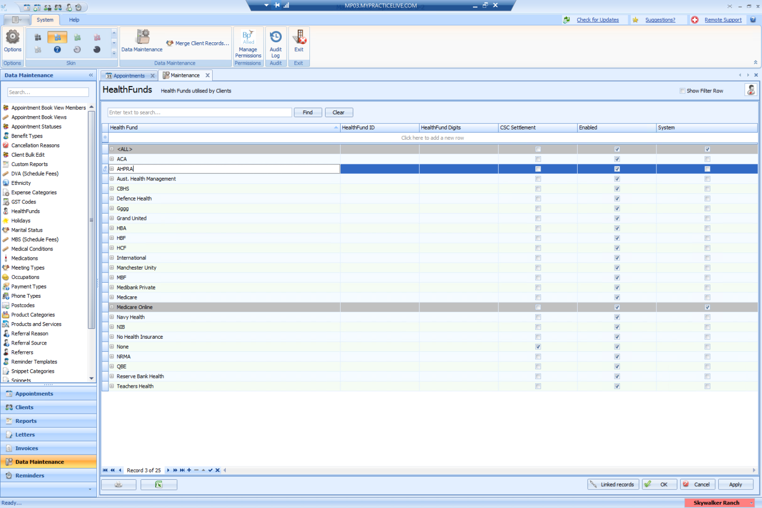Click enable AHPRA